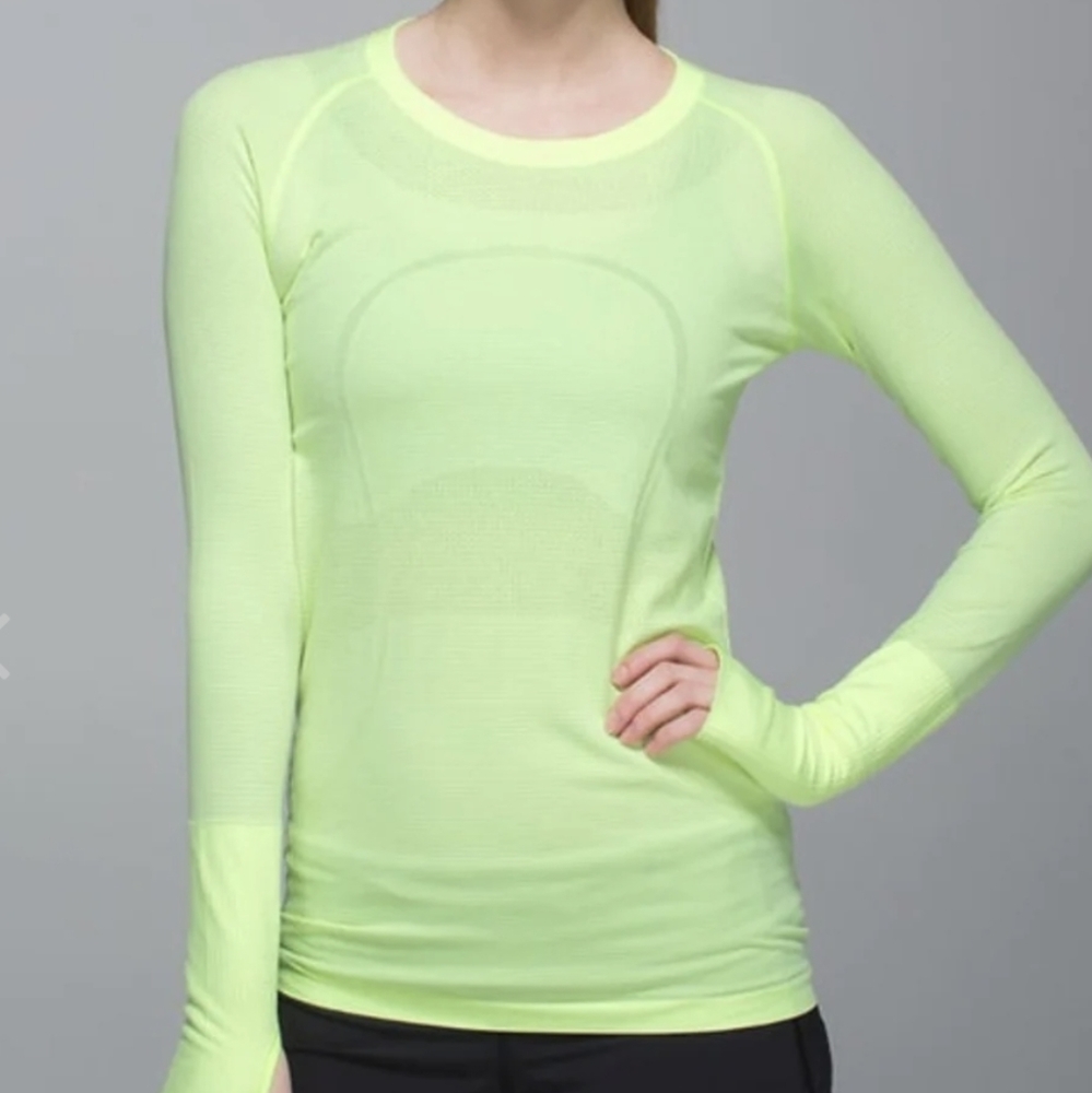 Lululemon Neon Yellow/Green Swiftly Tech Long Sleeve 2.0 Shirt 6 New